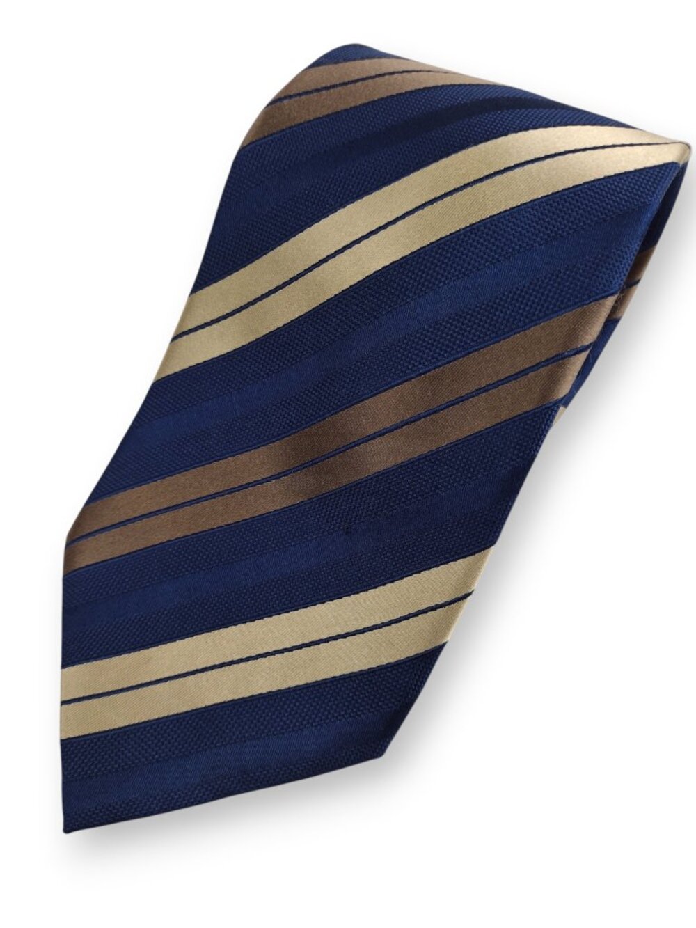 Stafford Blue Striped Handmade 100% Silk Necktie 3.75 x 58